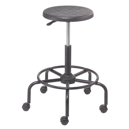 Global Industrial Polyurethane Scooter Stool with Steel Base Black 240273